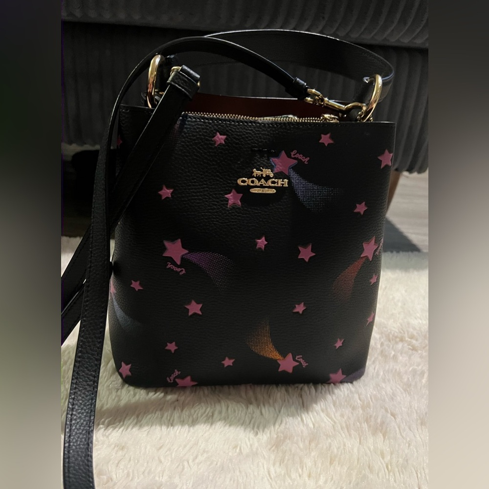 Black coach bucket bag